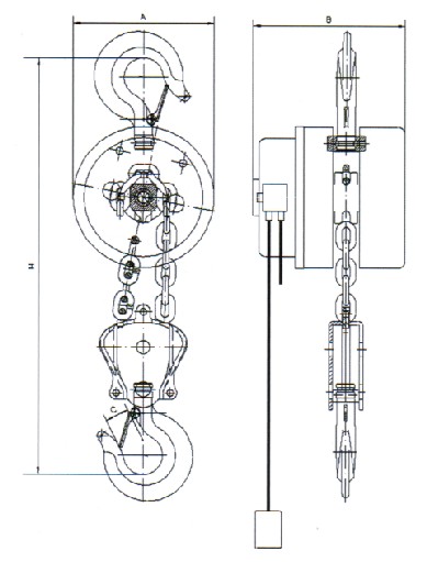 DHS環(huán)鏈電動葫蘆結(jié)構(gòu)圖